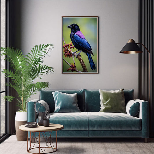 Tropical Fruitcrow Bird Jungle Bird Print Wall Art Decor Exotic Bird Art