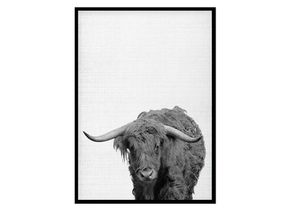 Bull Head Poster Print, Animal Wall Art Home Decor