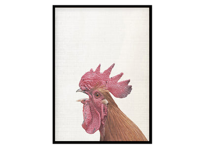 Rooster Hen Poster Print Bird Wall Art Home Decor