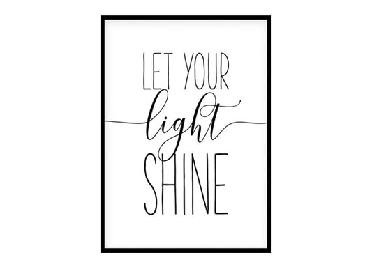 "Let Your Light Shine" Bible Verse Poster Print
