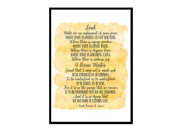 "Lord Make Me an Instrument of Your Peace" Bible Verse Poster Print