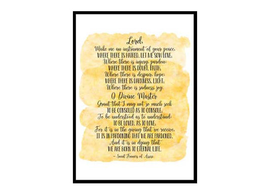 "Lord Make Me an Instrument of Your Peace" Bible Verse Poster Print