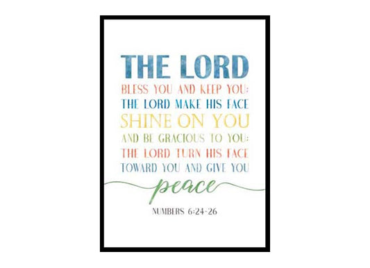"The Lord bless You And Keep You, Numbers 6:24-46" Bible Verse Poster Print