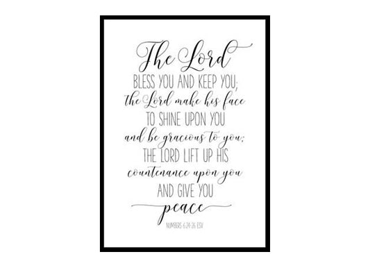 "The Lord Bless You and Keep You, Number 6:24-26" Bible Verse Poster Print