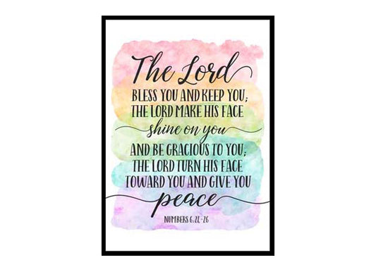 "The Lord Bless You And Keep You, Numbers 6:24" Bible Verse Poster Print