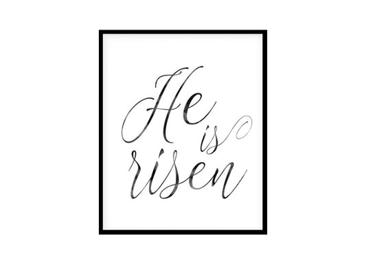 "He is Risen Sign" Bible Verse Poster Print