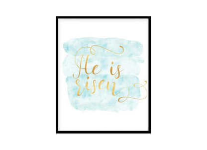 "He Is Risen Matthew 28:6" Bible Verse Poster Print