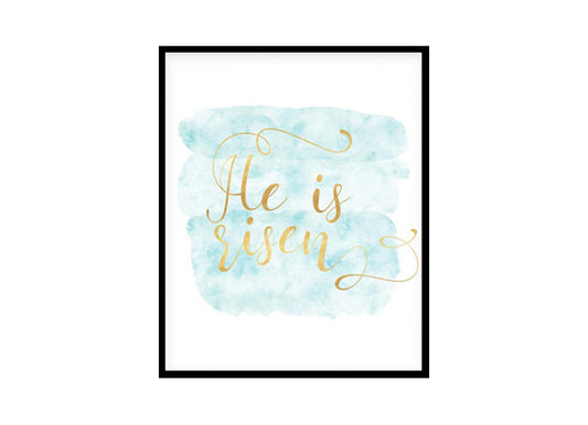 "He Is Risen Matthew 28:6" Bible Verse Poster Print