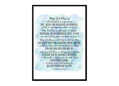 "May God Bless Us" Bible Verse Poster Print