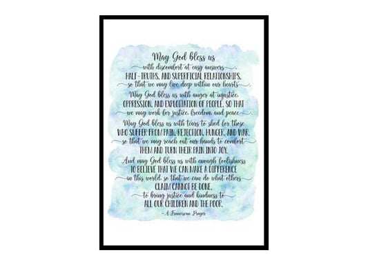 "May God Bless Us" Bible Verse Poster Print
