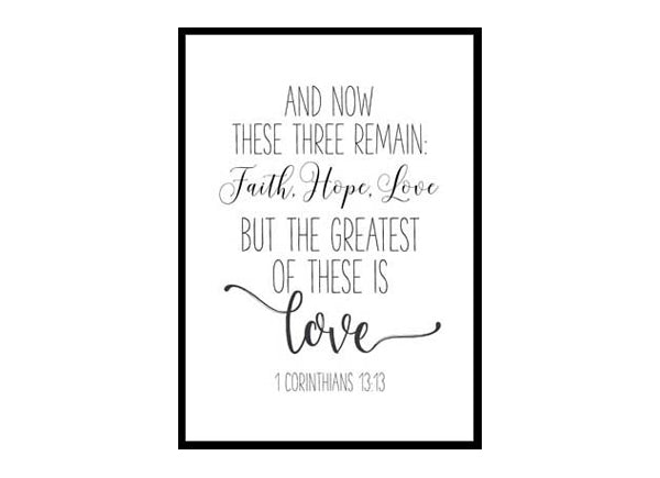 "And Now These Three Remain Faith, Hope And Love 1 Corinthians 13:13" Bible Verse Poster Print