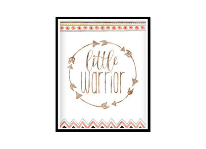 "Little Warrior" Boys Nursery Poster Print