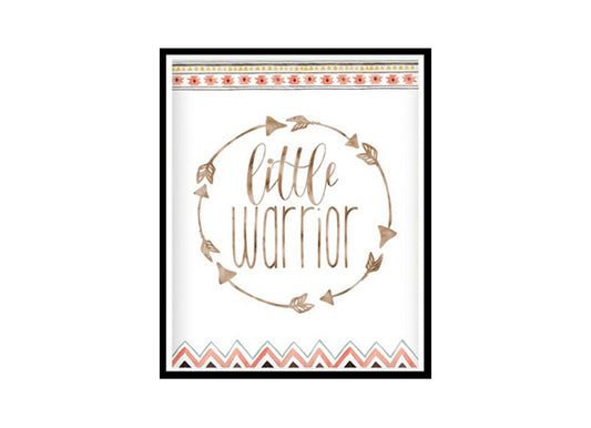 "Little Warrior" Boys Nursery Poster Print