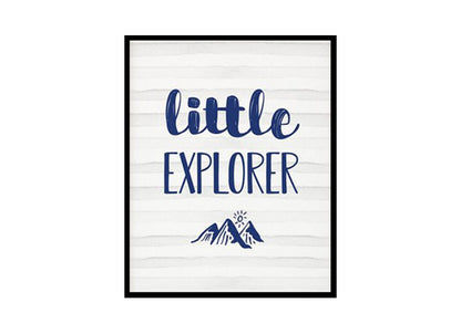 Tribal Nursery Art Little Explorer Sign, Nursery Boy Wall Home Decor, Nursery Print