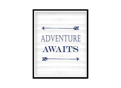 "Adventure Awaits" Boys Nursery Poster Print