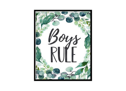 "Boys Rule" Boys Nursery Poster Print
