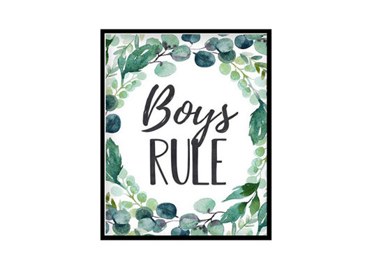 "Boys Rule" Boys Nursery Poster Print