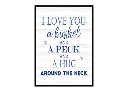 "I Love You a Bushel And A Peck" Boys Nursery Poster Print