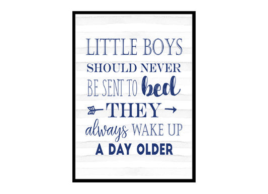 "Little Boys Should Never Be Sent to Bed" Boys Nursery Poster Print