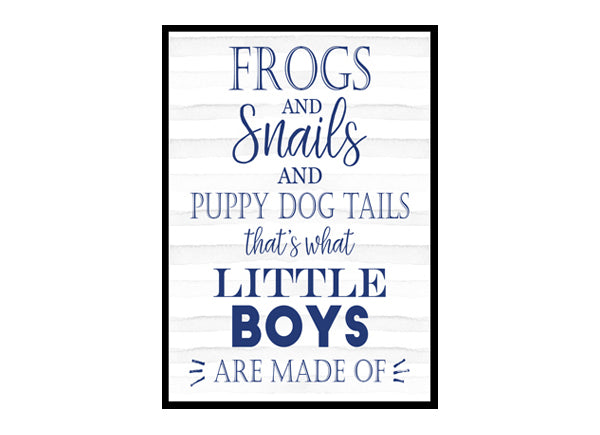 "Frogs and Snails and Puppy Dog Tails" Boys Nursery Poster Print