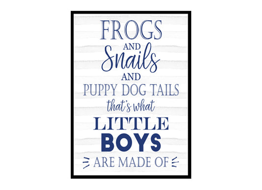 "Frogs and Snails and Puppy Dog Tails" Boys Nursery Poster Print