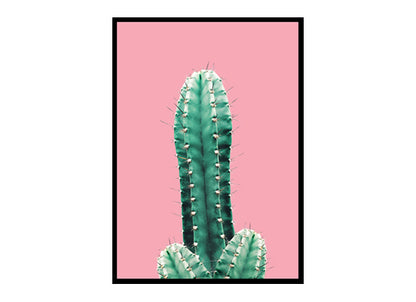 Pink Botanical Cactus Poster Print Wall Art Home Decor