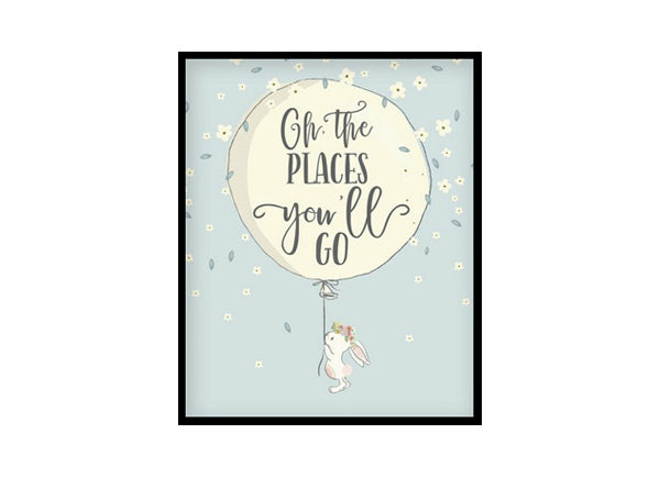 "Oh the Places You'll Go" Girls Room Poster Print