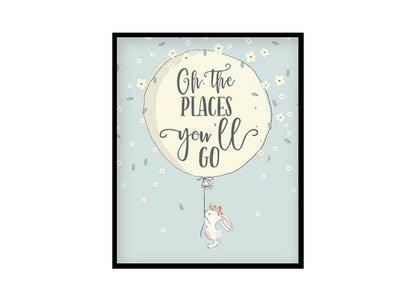 "Oh the Places You'll Go" Girls Room Poster Print