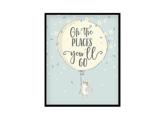 "Oh the Places You'll Go" Girls Room Poster Print