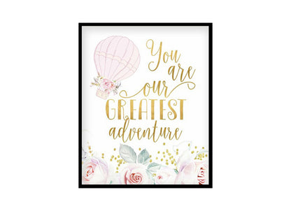 "You Are Our Greatest Adventure" Girls Room Poster Print