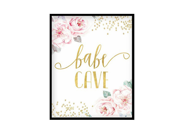 Bebe Cave Printable Nursery Wall Art,Gold Nursery Decor Girl,Girls Room Wall Art Girls Room Poster Print