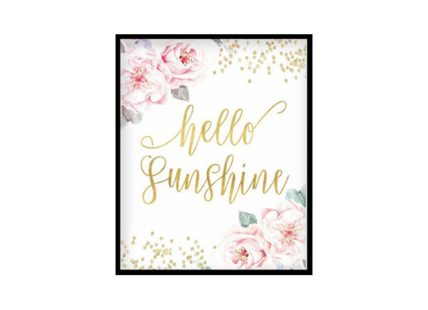 "Hello Sunshine" Girls Room Poster Print