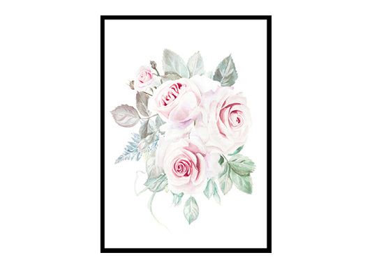 Pink Floral Nursery Wall Art Decor,Pale Pink Peony Bouquet,Flowers Watercolor Girls Room Poster Print