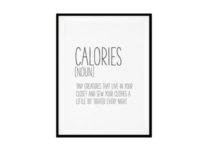 "Calories Definition" Kitchen Wall Art Poster Print