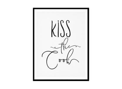 "Kiss The Cook" Kitchen Wall Art Poster Print