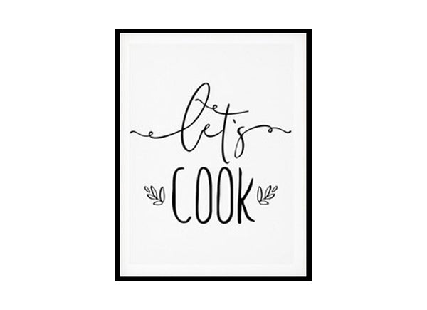"Let's Cook" Kitchen Wall Art Poster Print