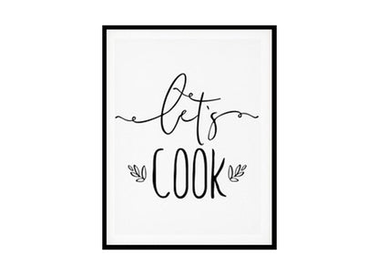 "Let's Cook" Kitchen Wall Art Poster Print