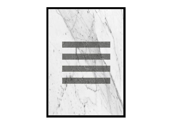 Geometric Black and White Stripes Minimalist Modern Art Poster Print