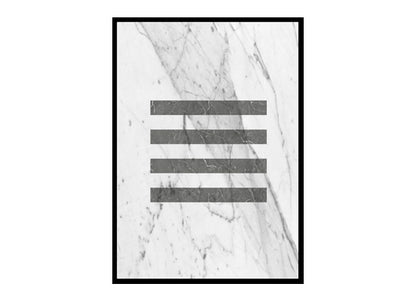 Geometric Black and White Stripes Minimalist Modern Art Poster Print