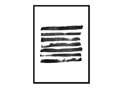 Black and White Geometric Line  Minimalist Modern Art Poster Print