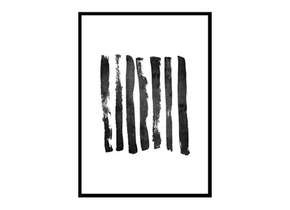 Black Paint Strokes Art Minimalist Modern Art Poster Print