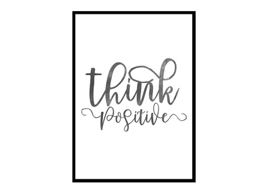 Think Positive, Minimalist Modern Art Poster Print