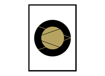 Gold Minimalist Circle Minimalist Modern Art Poster Print
