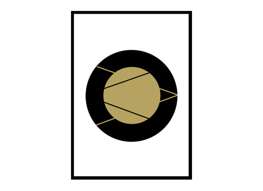 Gold Minimalist Circle Minimalist Modern Art Poster Print