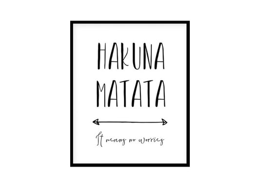 "Hakuna Matata" Childrens Nursery Room Poster Print
