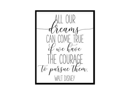 "All Our Dreams Can Come True" Nursery Poster Print