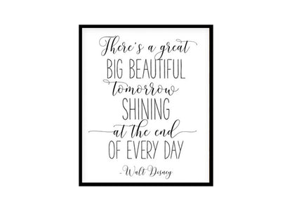 "There's A Great Big Beautiful Tomorrow Shining Every Day" Childrens Nursery Room Poster Print