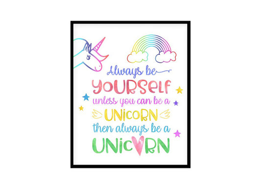 "Always Be Yourself" Childrens Nursery Room Poster Print