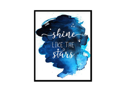 "Shine Like The Stars" Childrens Nursery Room Poster Print