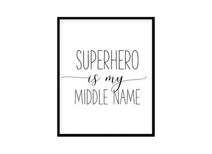 SuperHero Quote, Childrens Nursery Room Poster Print